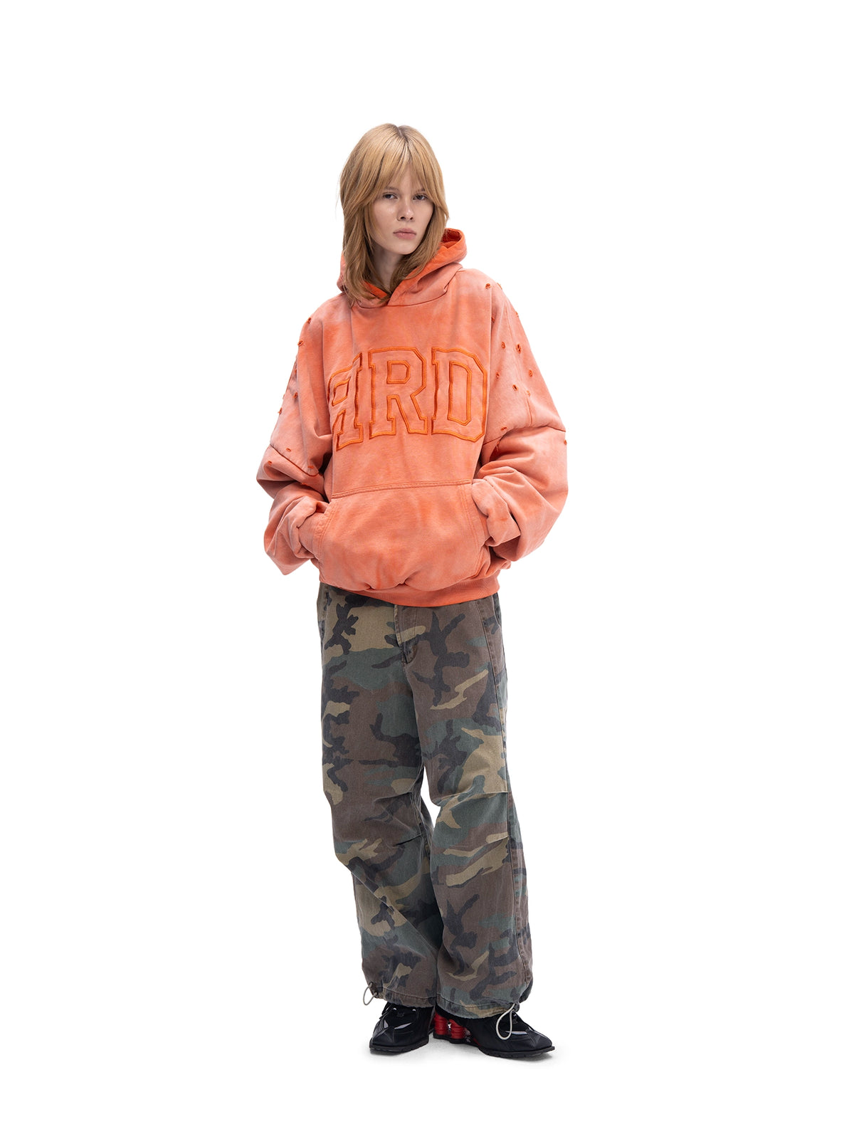DOUBLE SKIN HOODIE ЯRD ORANGE
