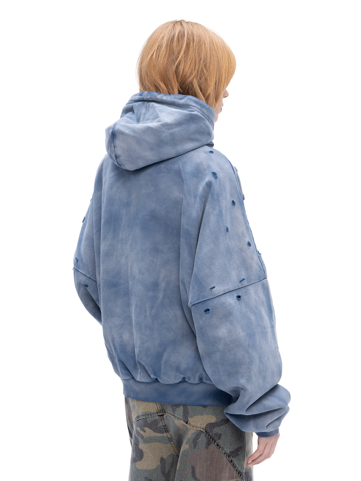 DOUBLE SKIN HOODIE SEO DIRTY BLUE