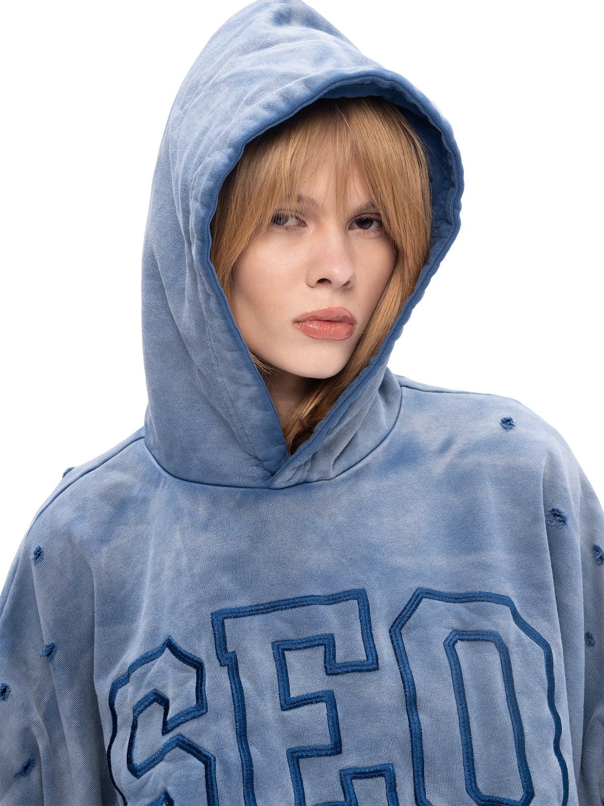 DOUBLE SKIN HOODIE SEO DIRTY BLUE