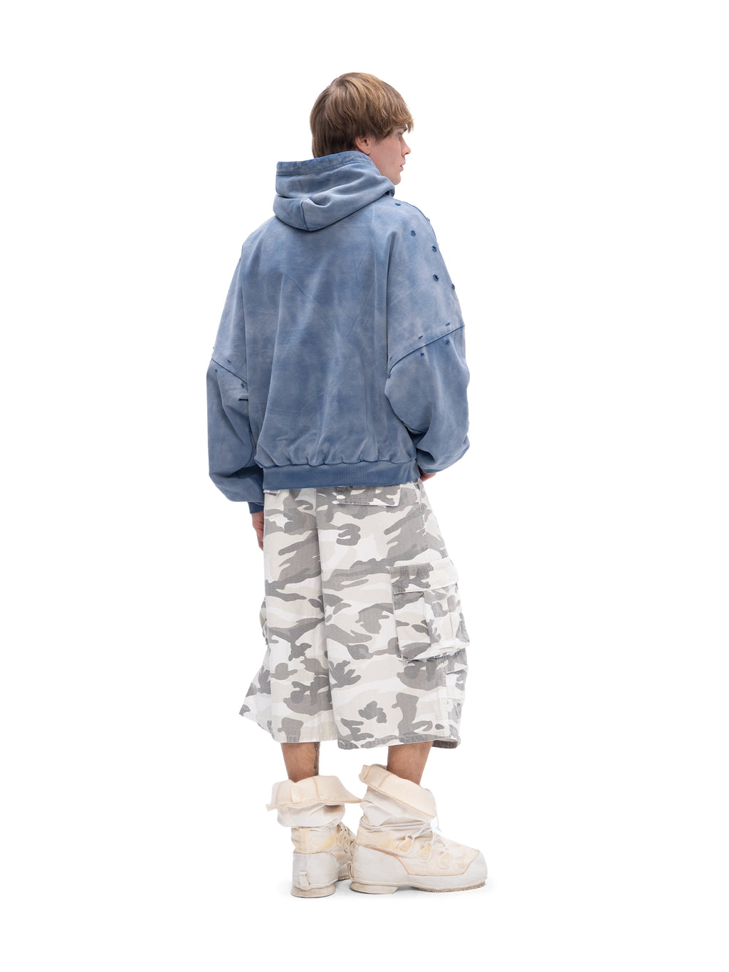 DOUBLE SKIN HOODIE SEO DIRTY BLUE
