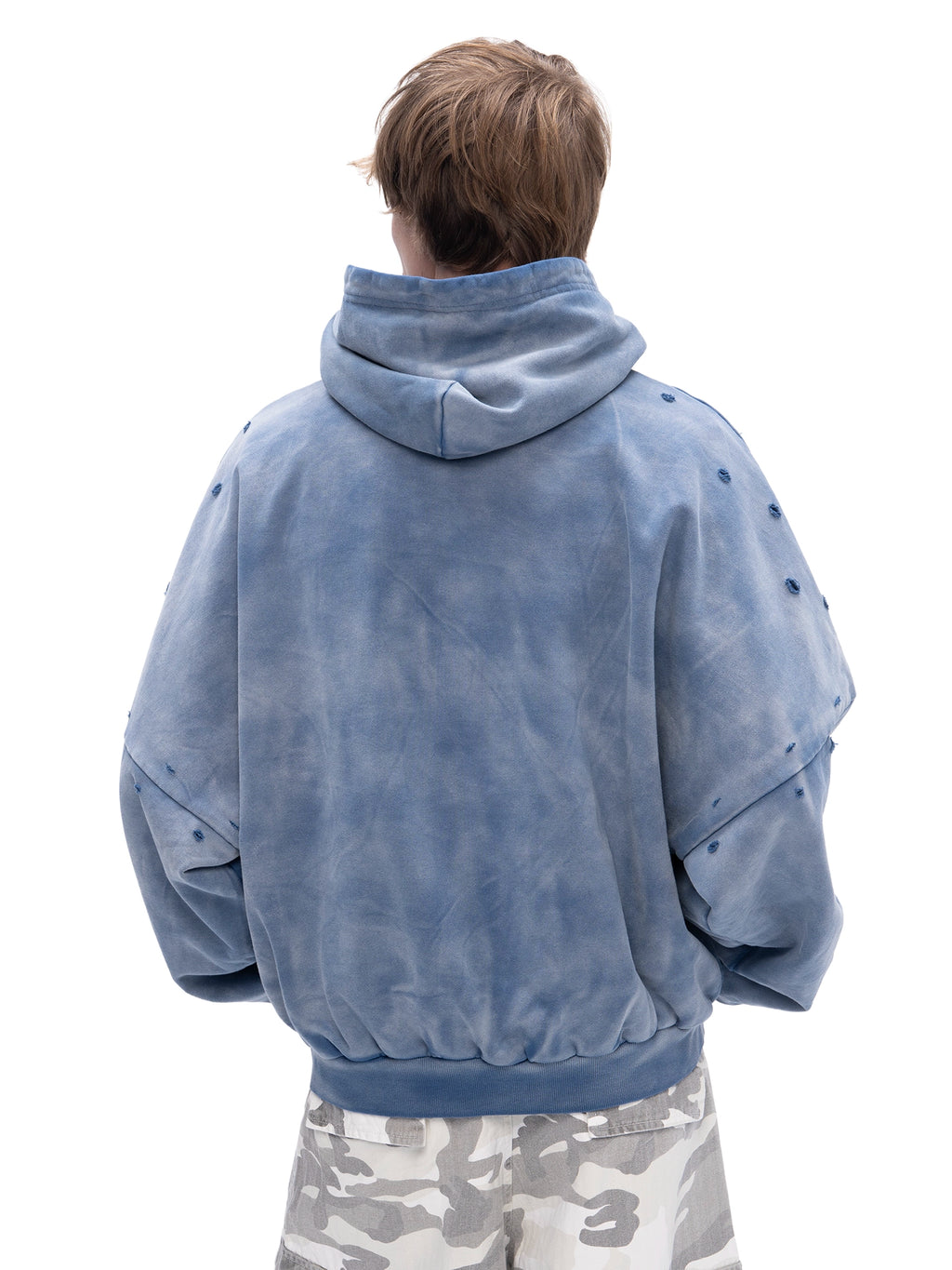 DOUBLE SKIN HOODIE SEO DIRTY BLUE