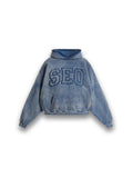 DOUBLE SKIN HOODIE SEO DIRTY BLUE