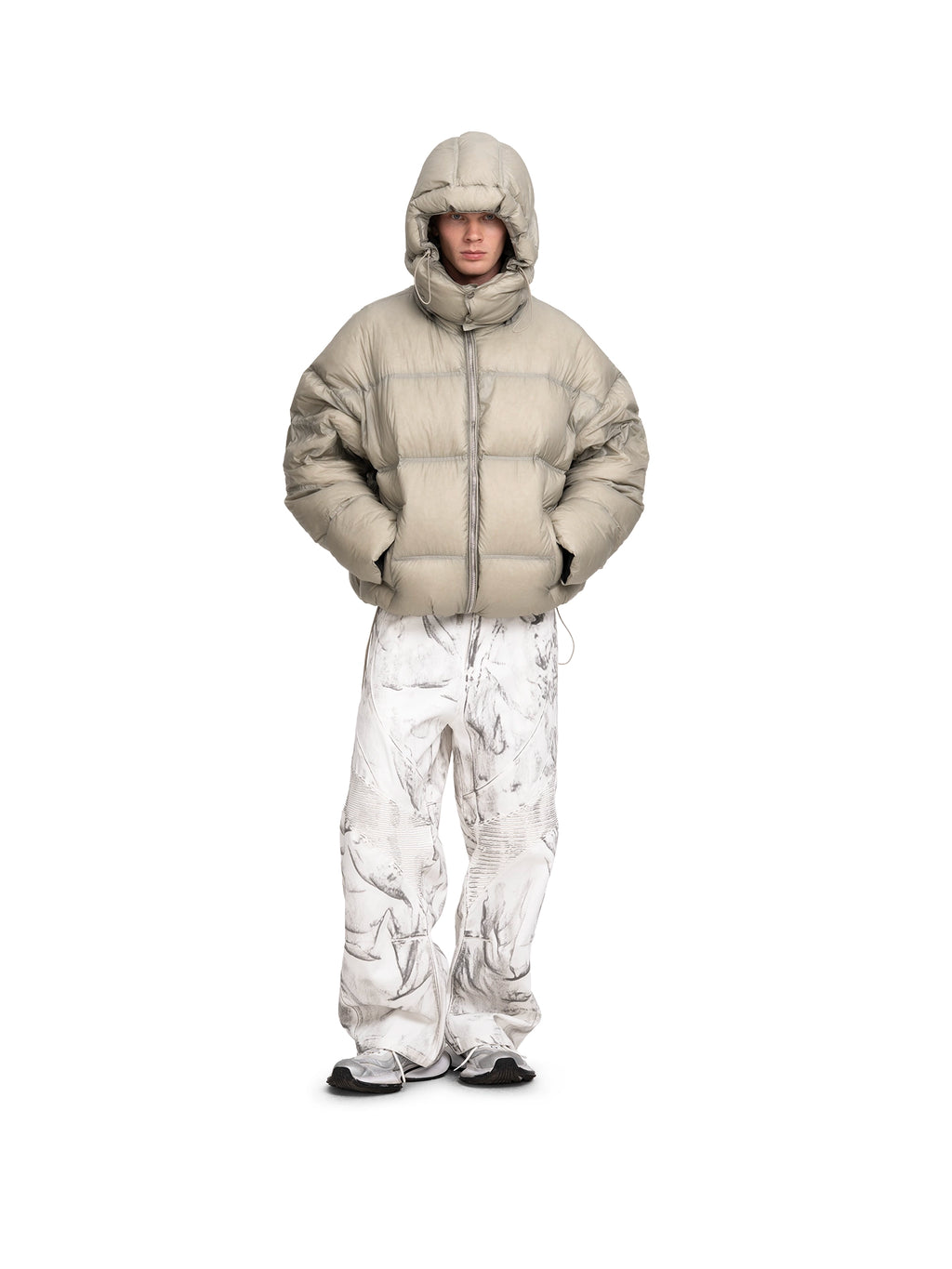 DOWN JACKET MODULE BEIGE-GREEN — ABC Archive Brand Clothes, view 11