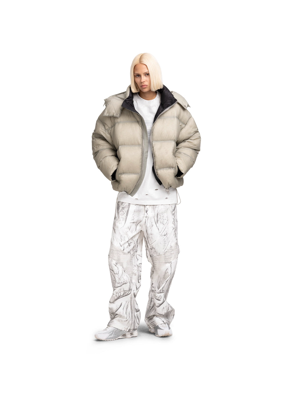 DOWN JACKET MODULE BEIGE-GREEN — ABC Archive Brand Clothes, view 12