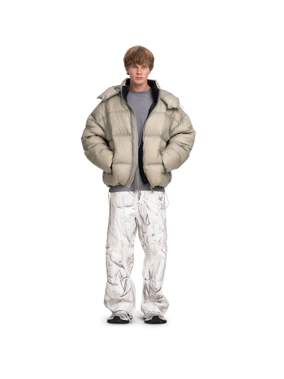 DOWN JACKET MODULE BEIGE-GREEN — ABC Archive Brand Clothes, view 13