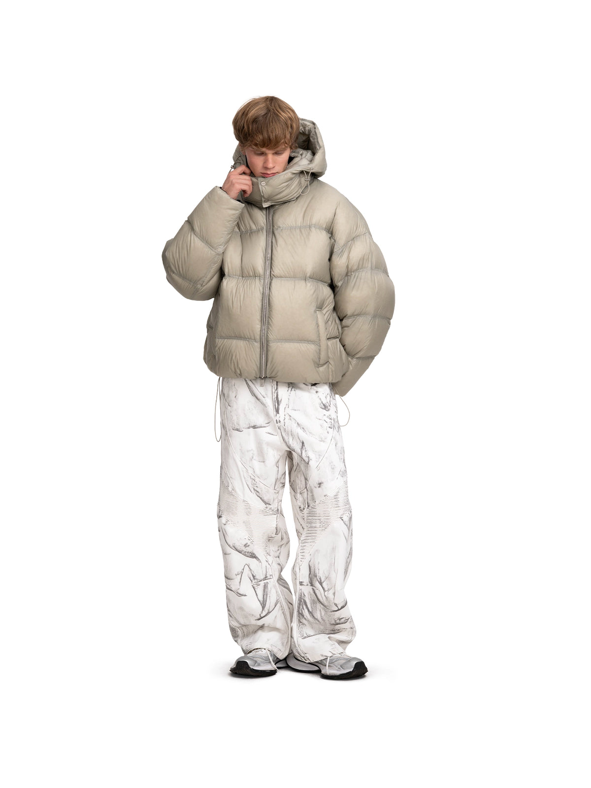 DOWN JACKET MODULE BEIGE-GREEN — ABC Archive Brand Clothes, view 4