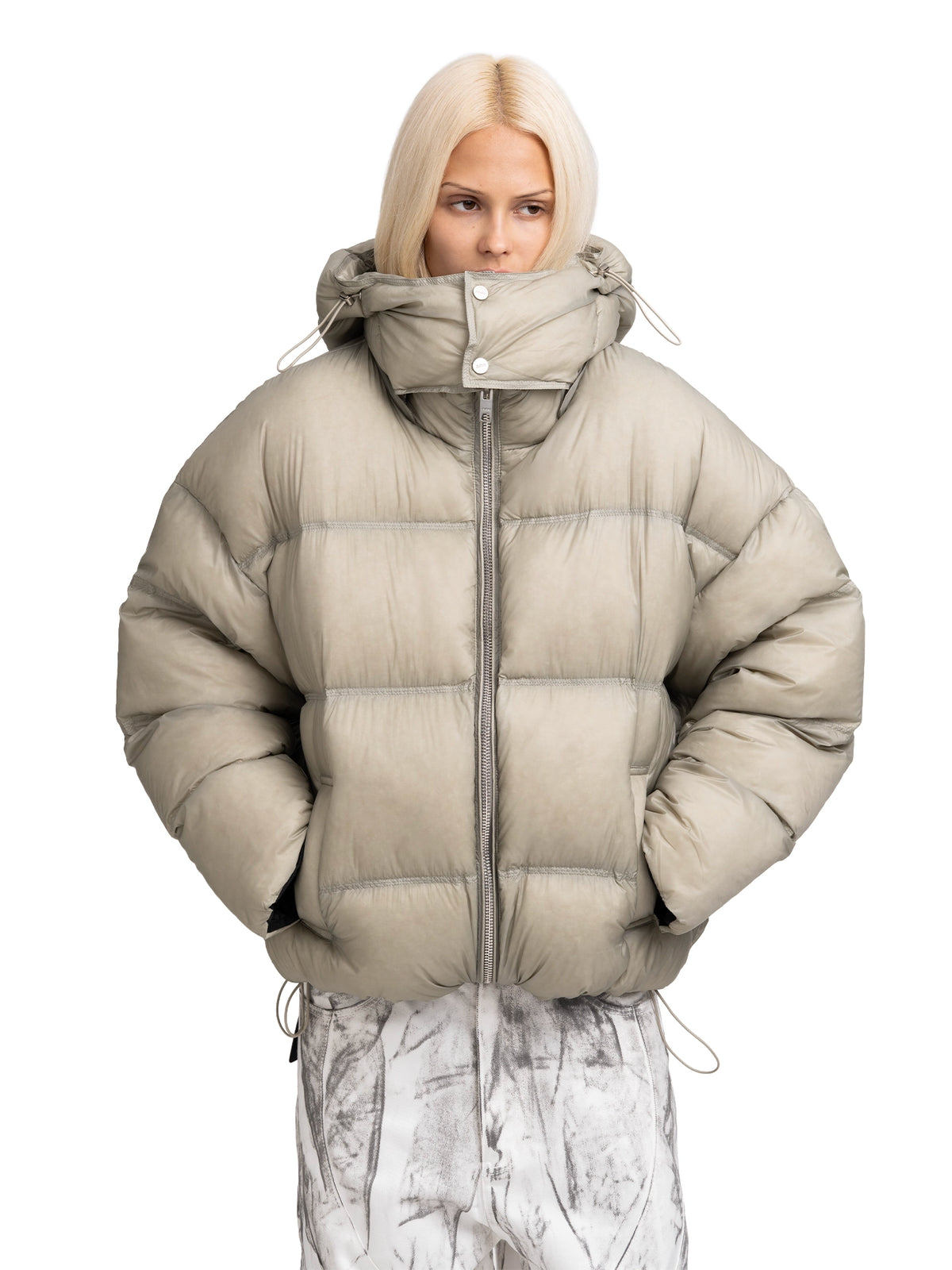 DOWN JACKET MODULE BEIGE-GREEN — ABC Archive Brand Clothes, view 3