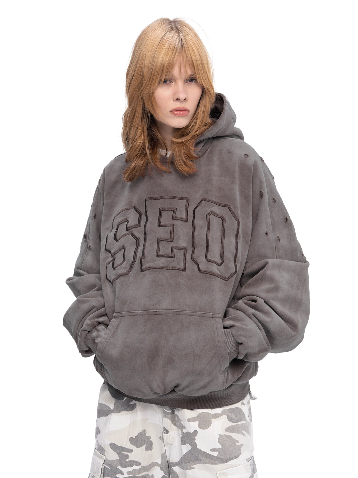 DOUBLE SKIN HOODIE SEO BROWN
