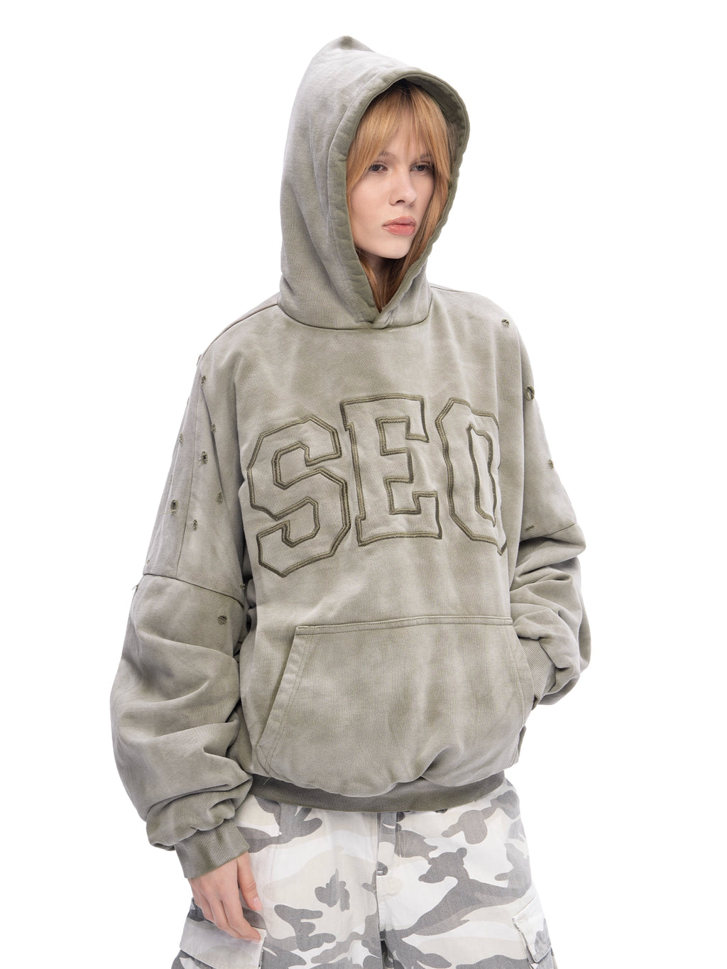 DOUBLE SKIN HOODIE SEO OLIVE
