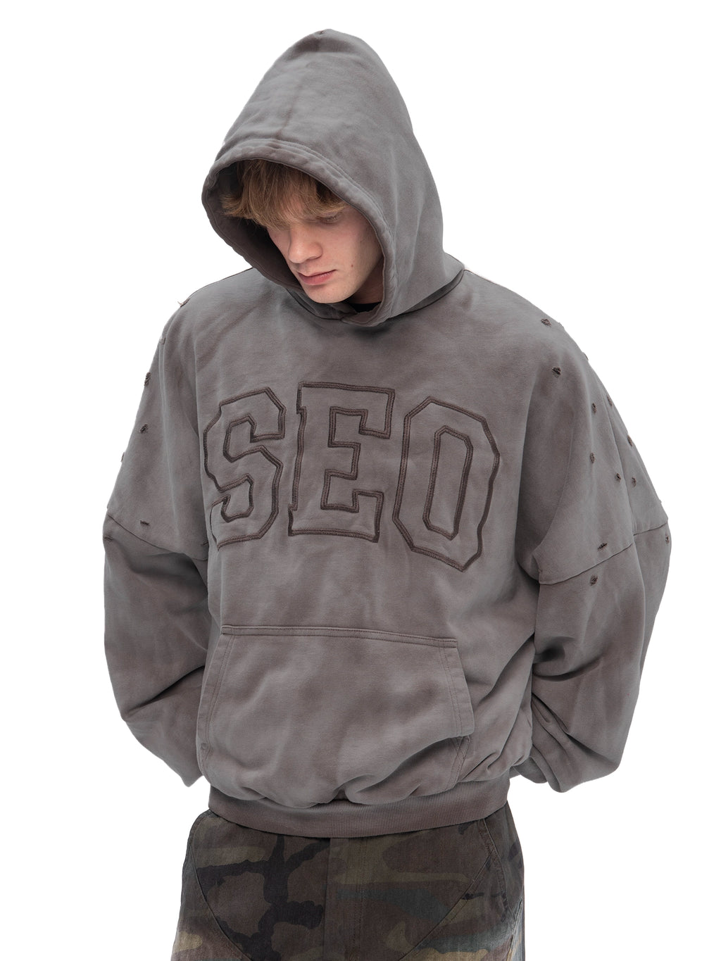 DOUBLE SKIN HOODIE SEO BROWN