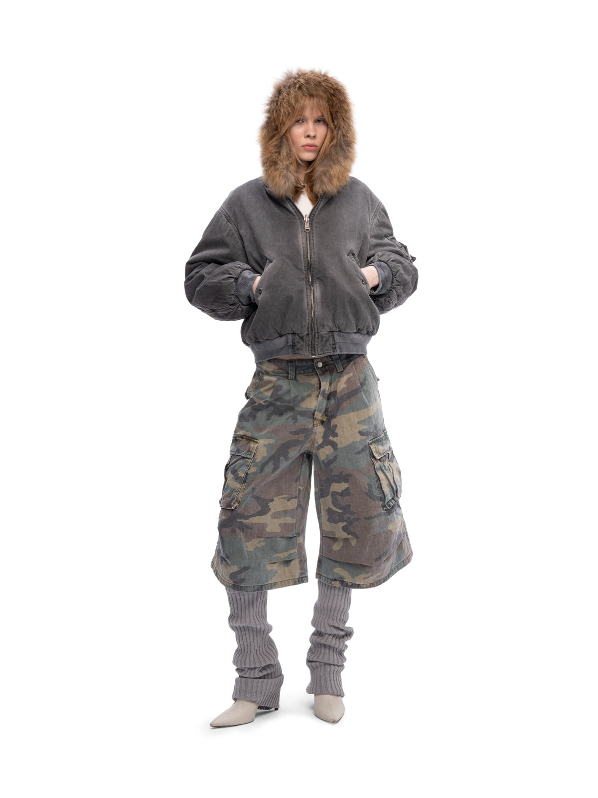 DOUBLE-SIDED BOMBER GREY