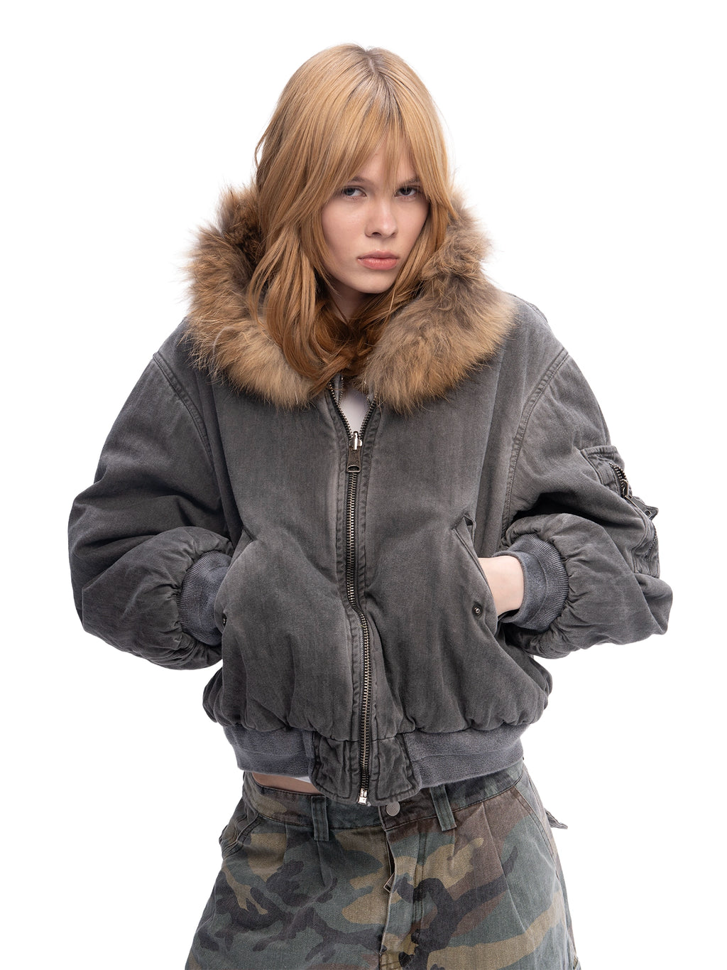 DOUBLE-SIDED BOMBER GREY