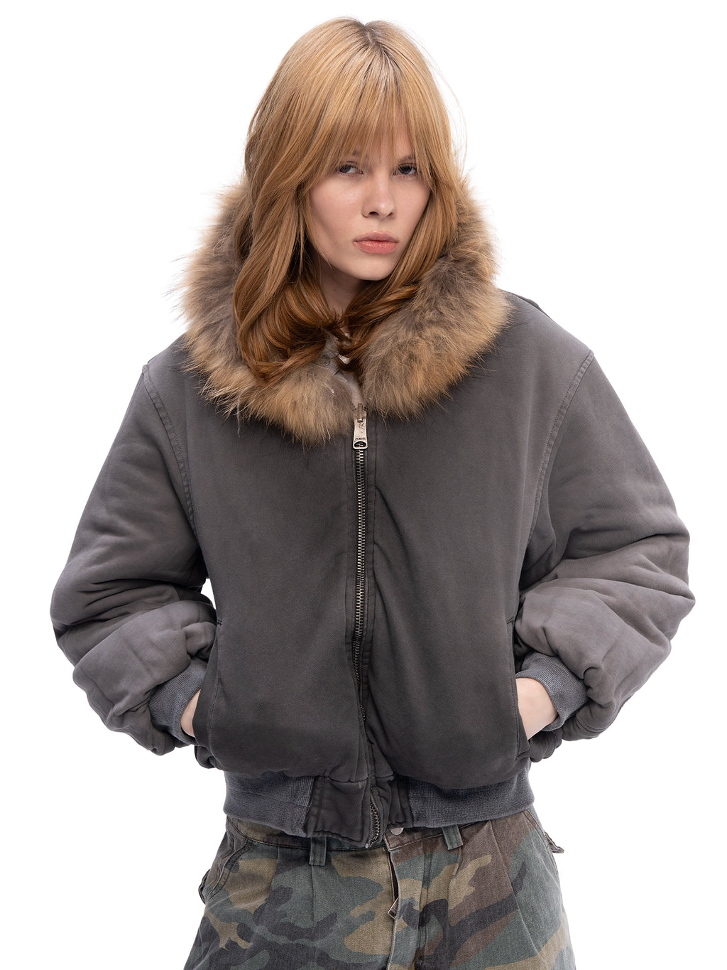 DOUBLE-SIDED BOMBER GREY