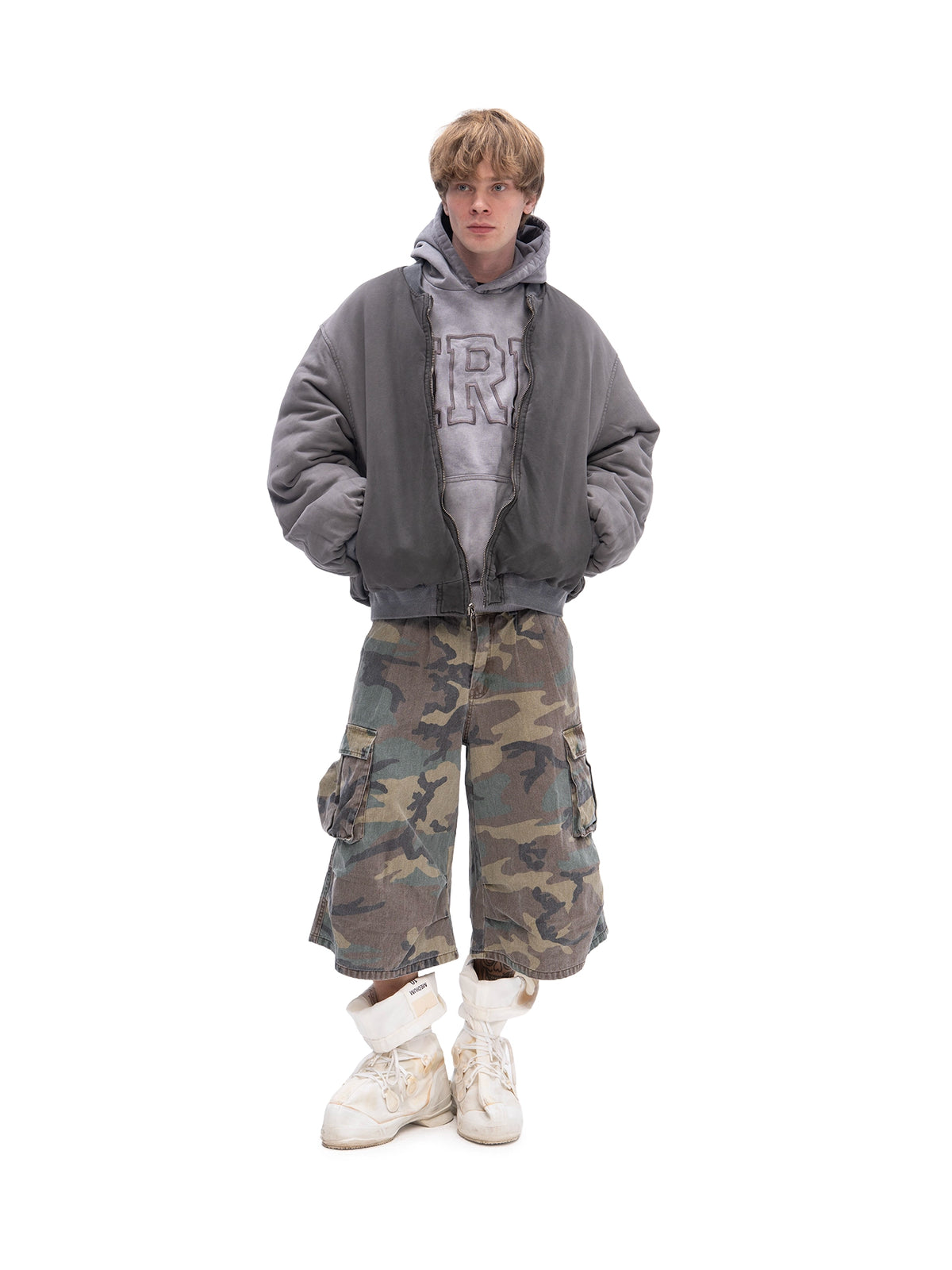 DOUBLE-SIDED BOMBER GREY