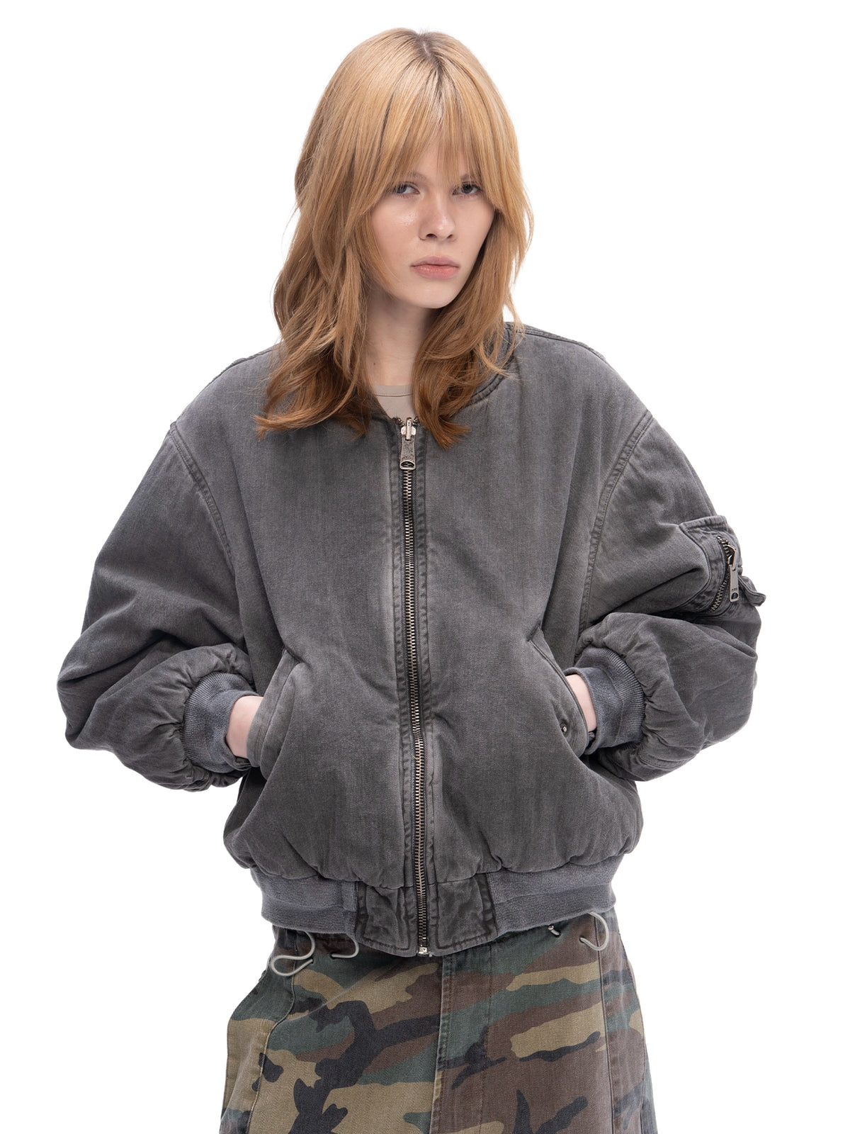 DOUBLE-SIDED BOMBER GREY
