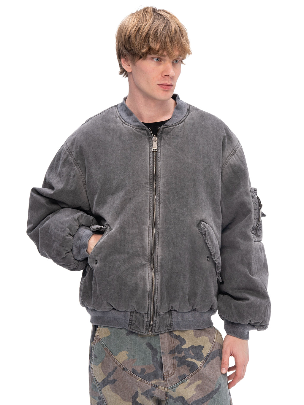 DOUBLE-SIDED BOMBER GREY