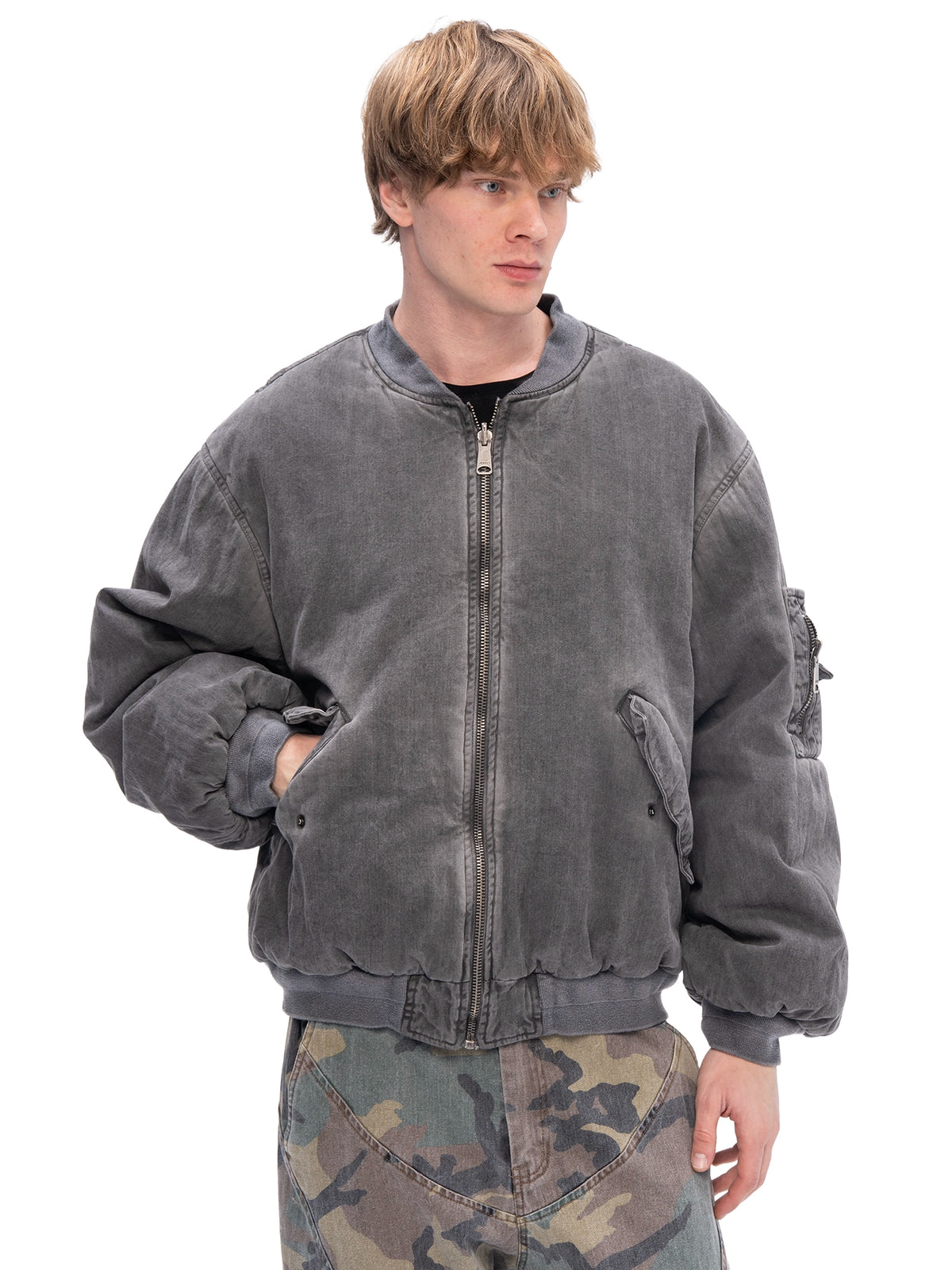 DOUBLE-SIDED BOMBER GREY
