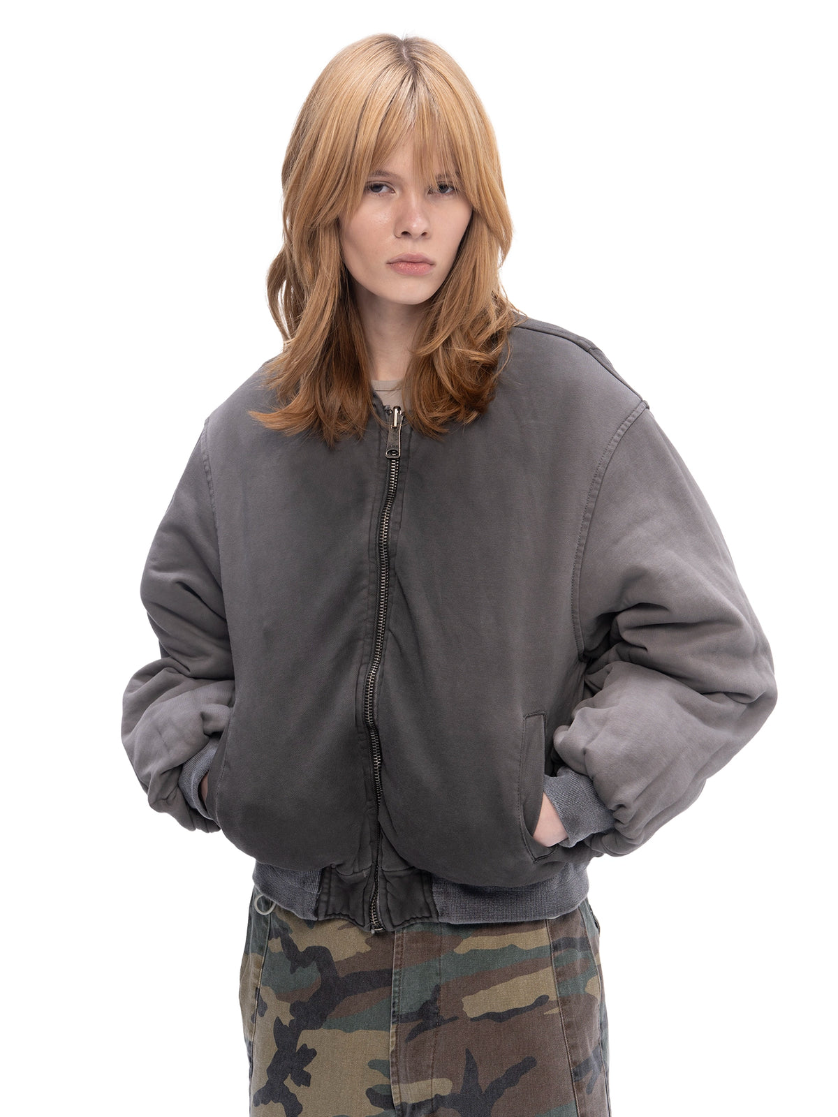 DOUBLE-SIDED BOMBER GREY
