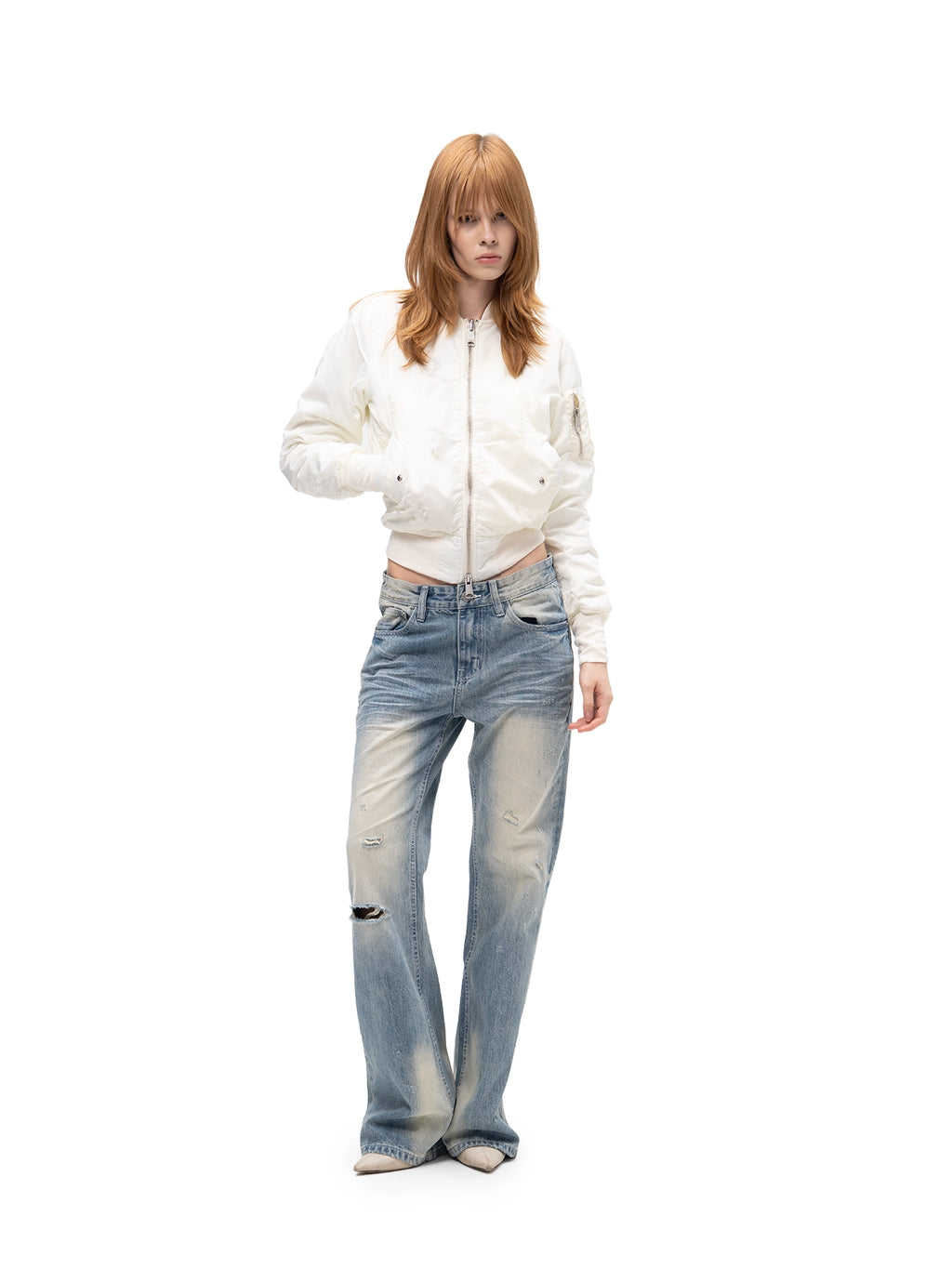 DOUBLE-SIDED SLIM BOMBER WHITE