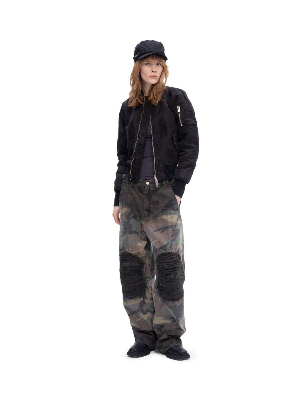 DOUBLE-SIDED SLIM BOMBER BLACK
