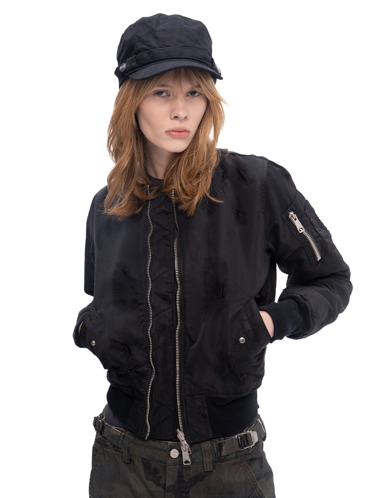 DOUBLE-SIDED SLIM BOMBER BLACK