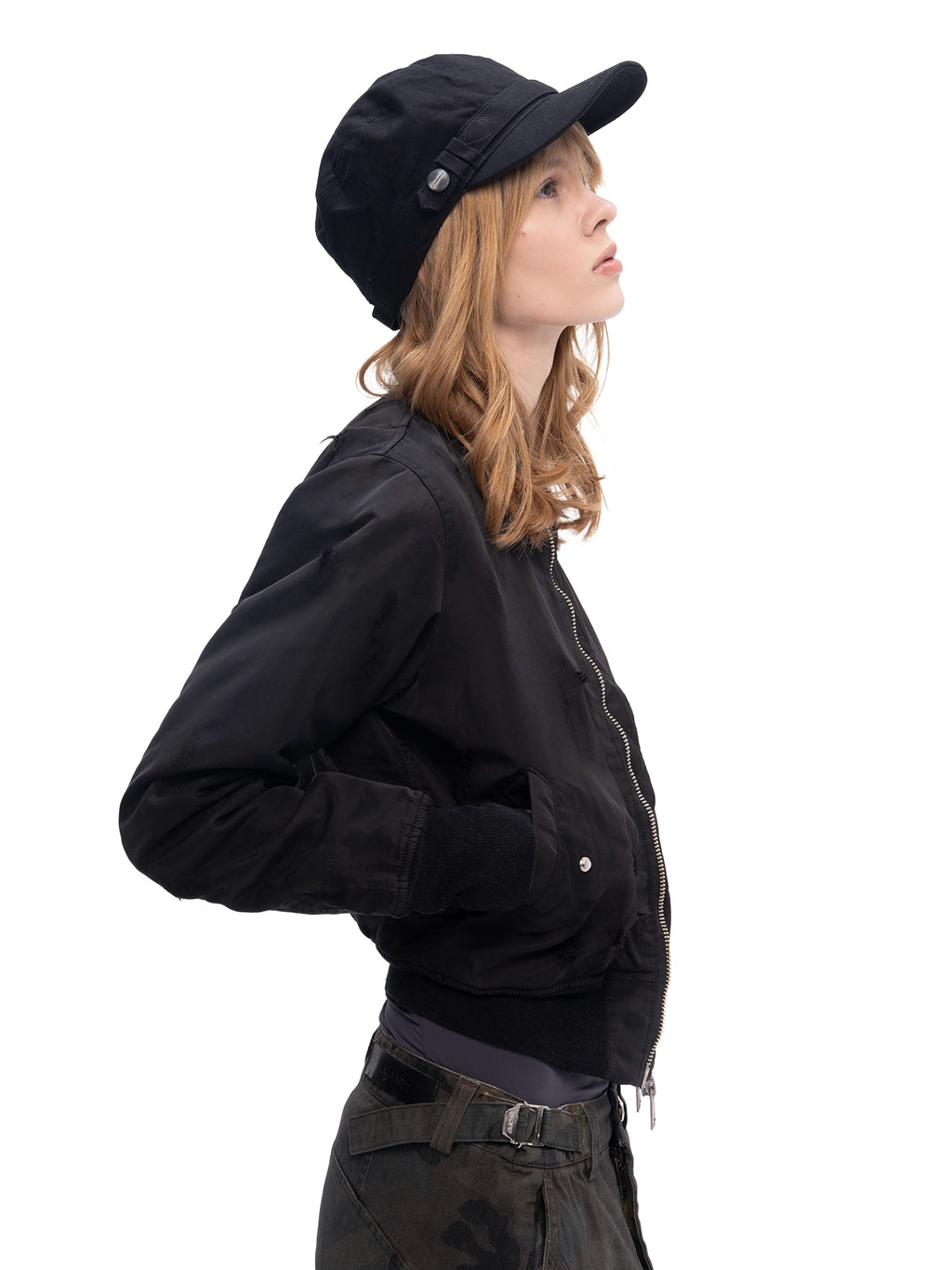 DOUBLE-SIDED SLIM BOMBER BLACK