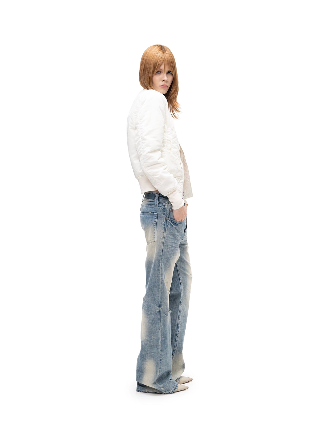 DOUBLE-SIDED SLIM BOMBER WHITE
