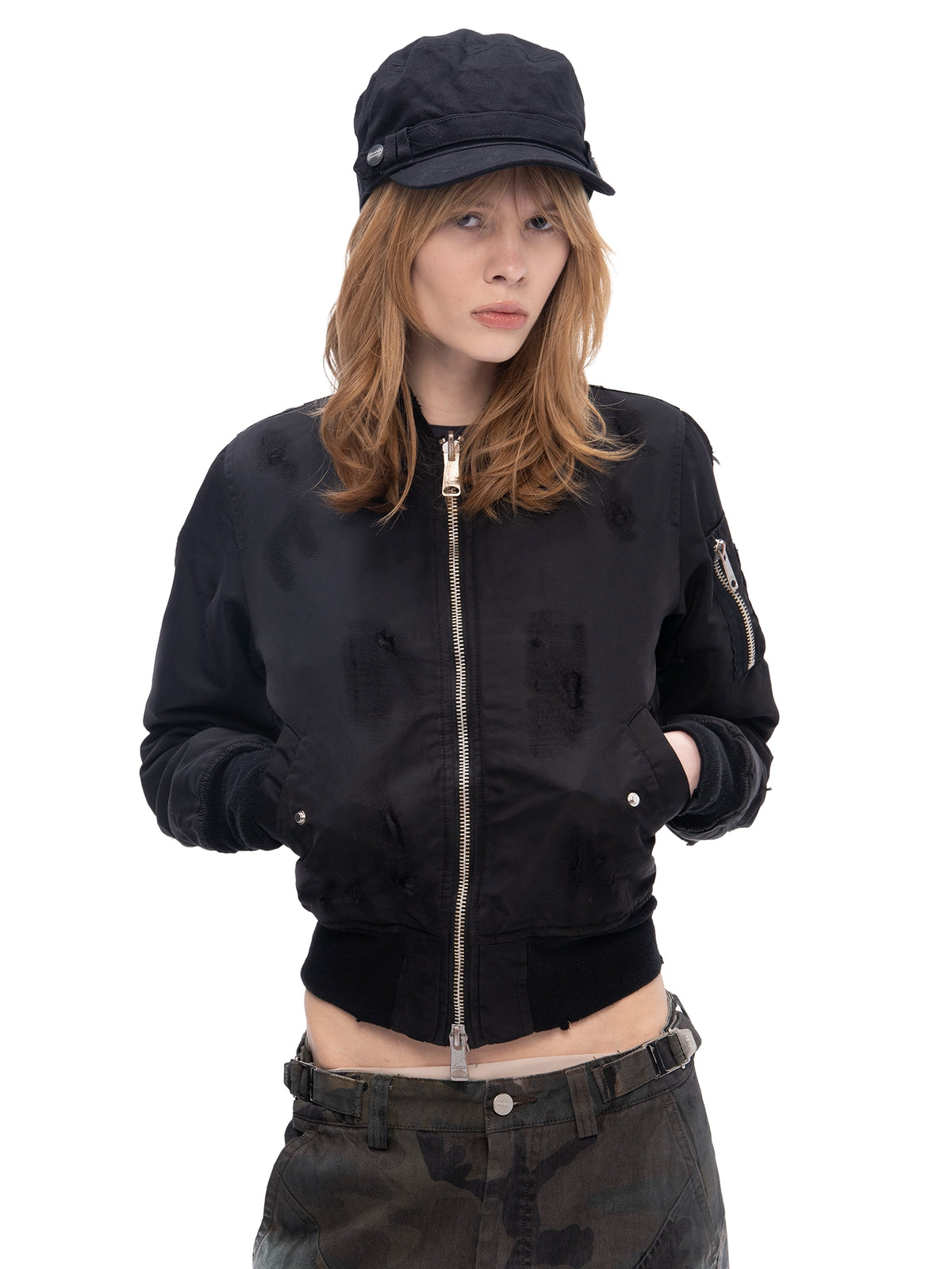 DOUBLE-SIDED SLIM BOMBER BLACK