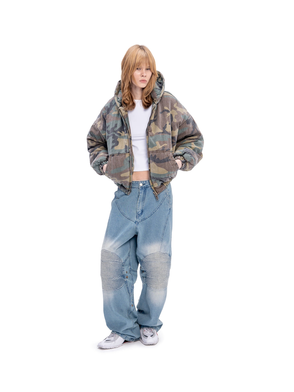 CROPPED BOMBER CAMO