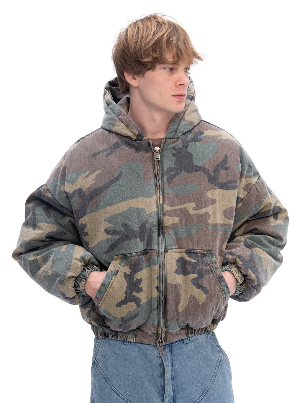 CROPPED BOMBER CAMO