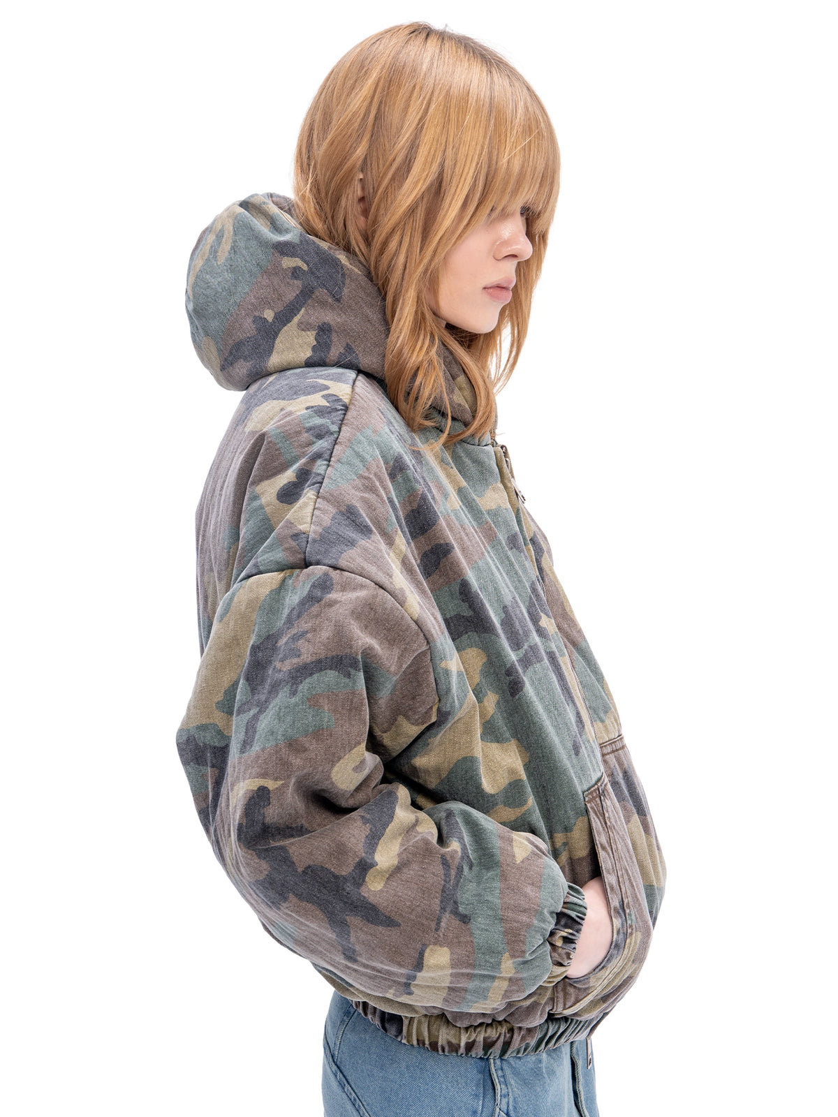 CROPPED BOMBER CAMO