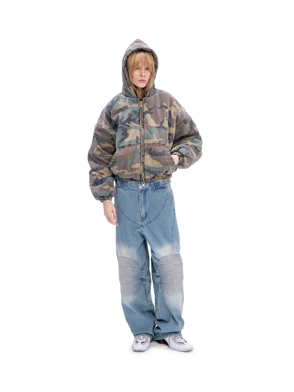CROPPED BOMBER CAMO