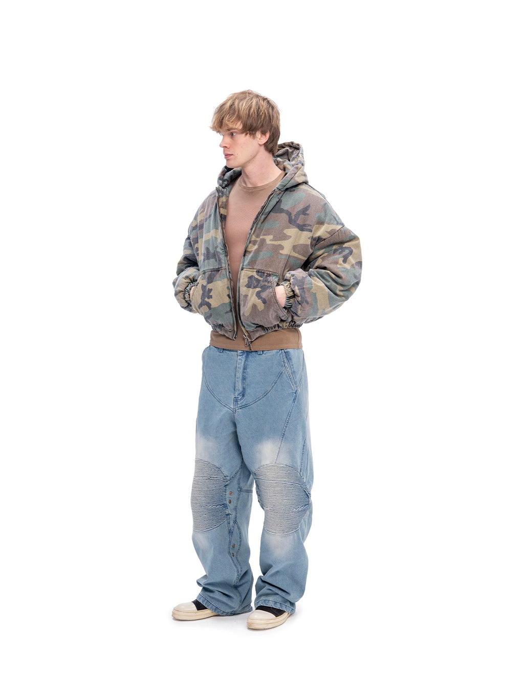 CROPPED BOMBER CAMO