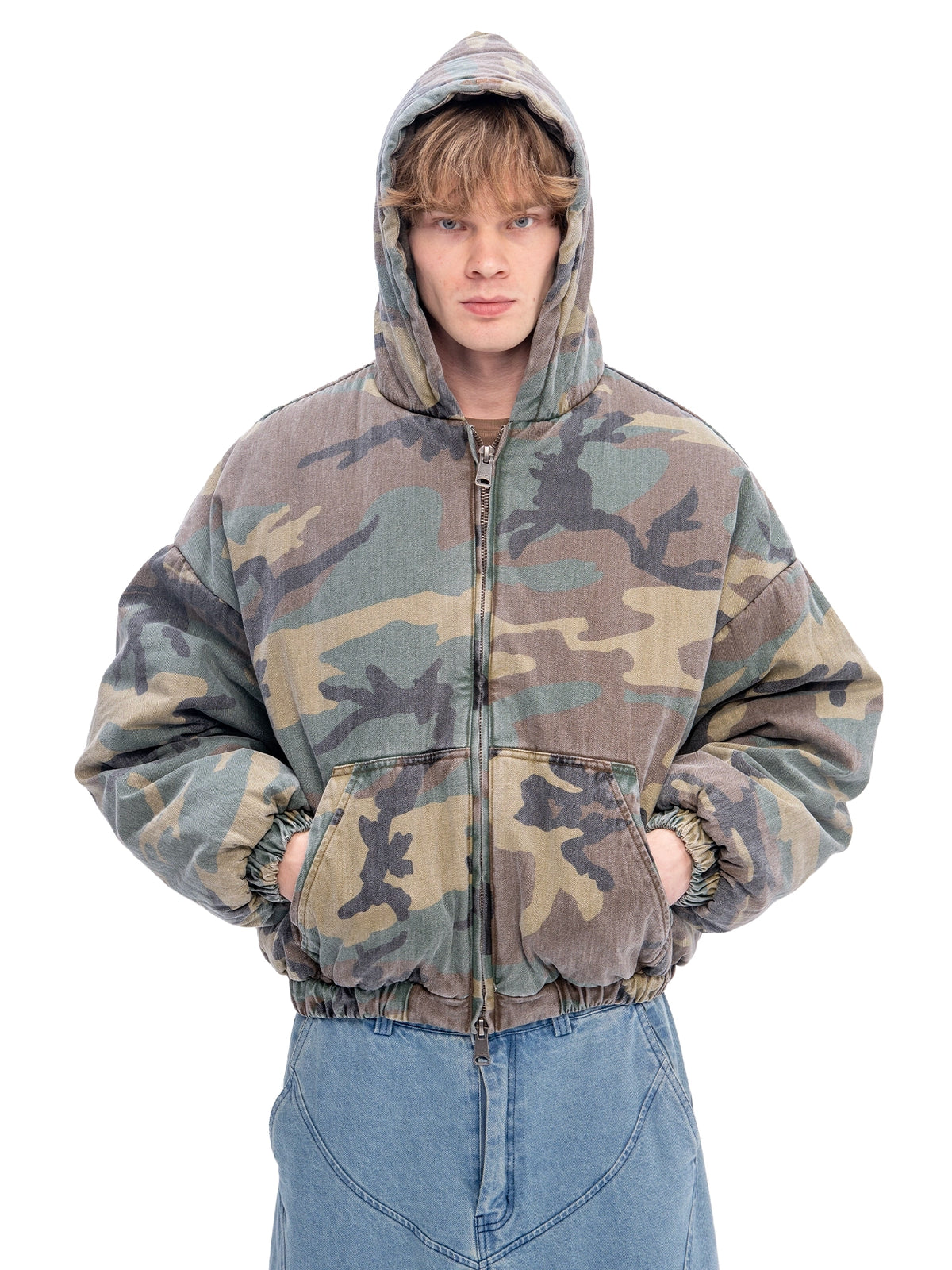CROPPED BOMBER CAMO