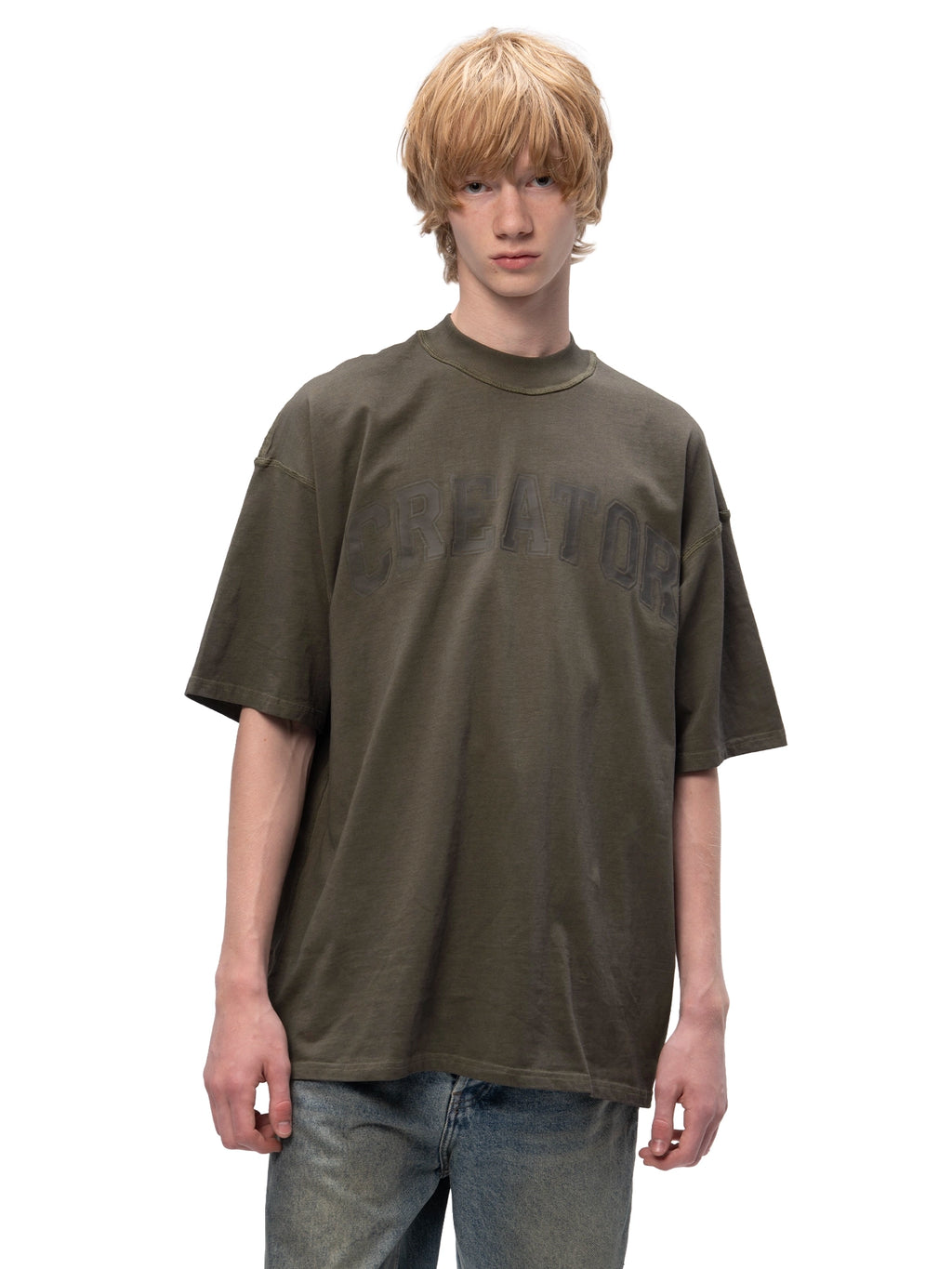 ACID WASH T-SHIRT CREATOR KHAKI