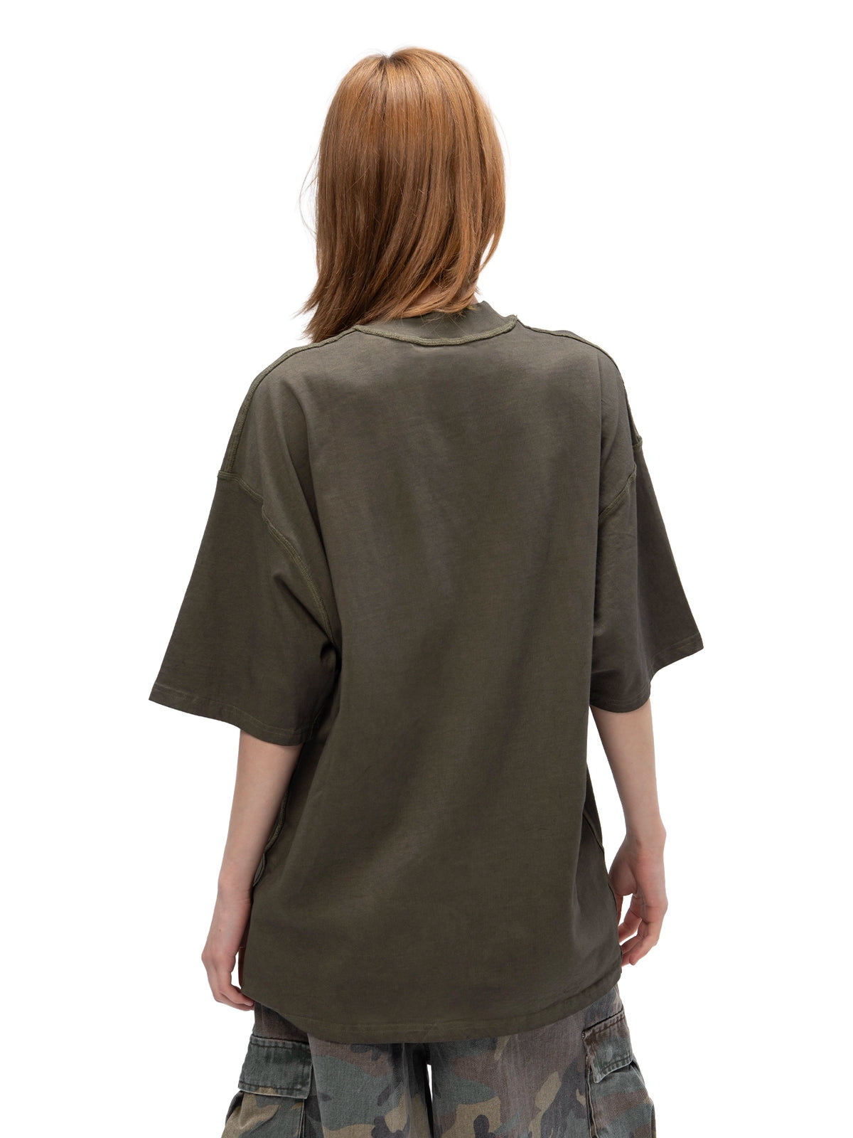 ACID WASH T-SHIRT CREATOR KHAKI