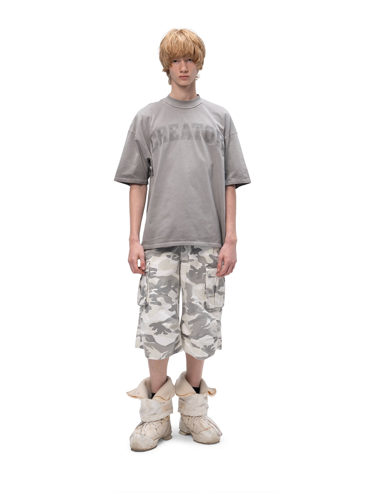 ACID WASH T-SHIRT CREATOR GREY