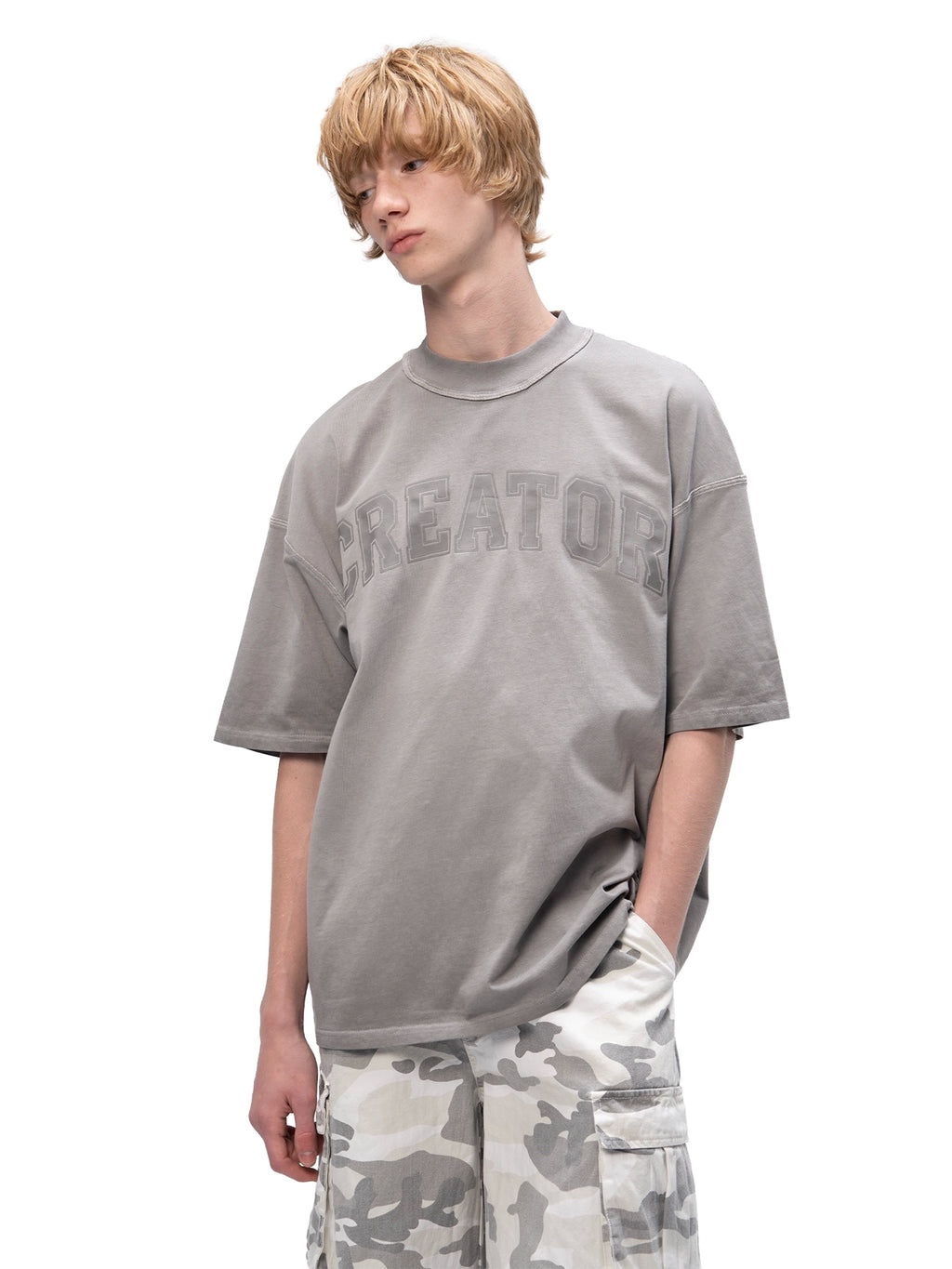ACID WASH T-SHIRT CREATOR GREY
