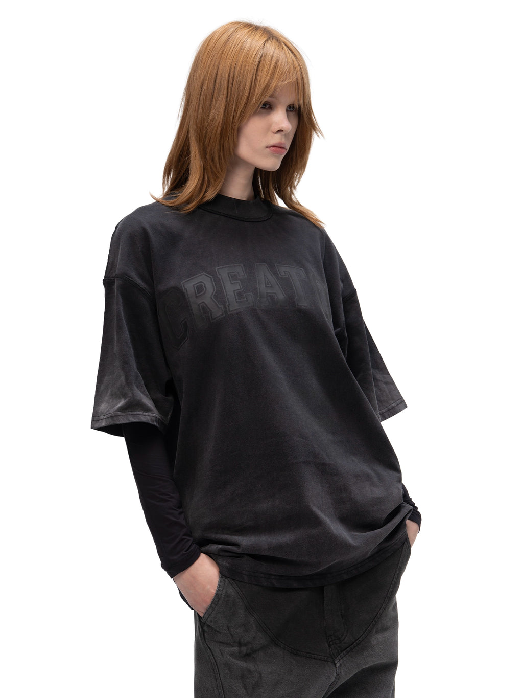 ACID WASH T-SHIRT CREATOR BLACK