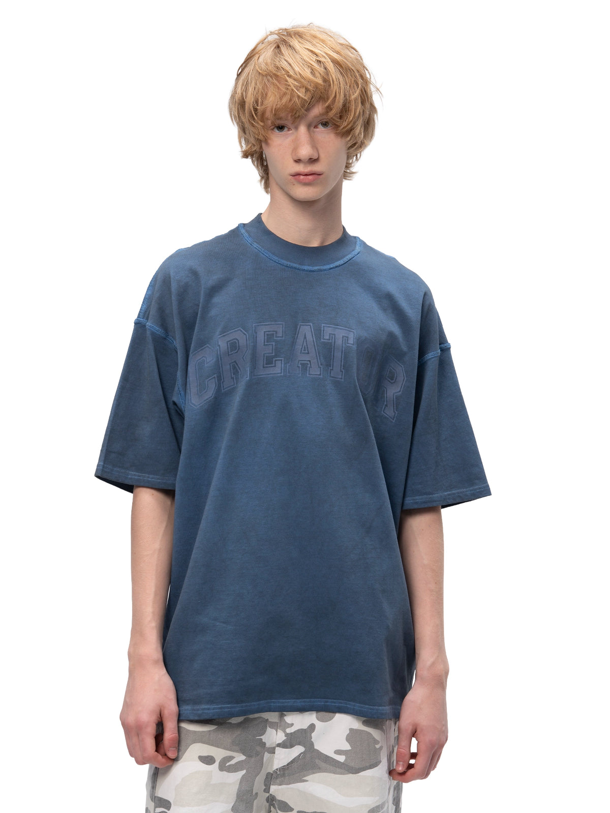 ACID WASH T-SHIRT CREATOR BLUE