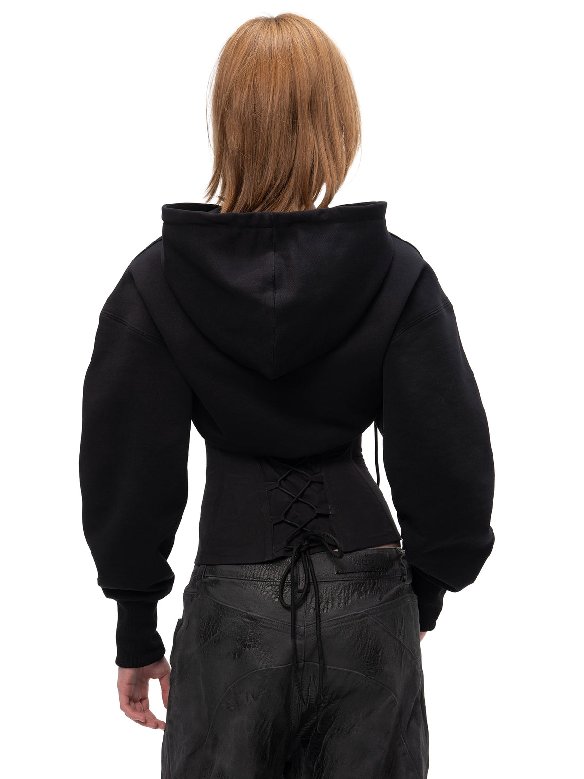 ZIP HOODIE CORSET BLACK