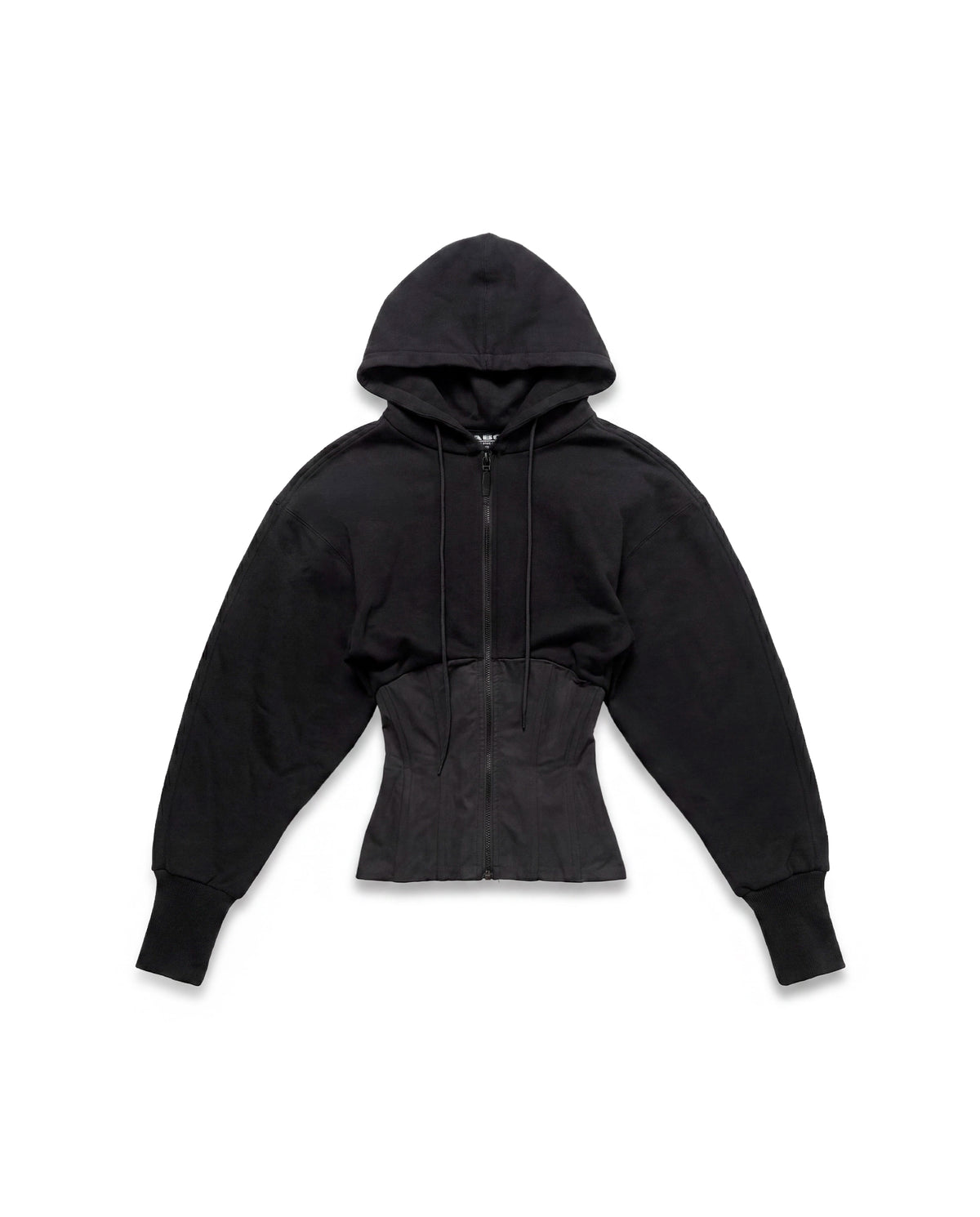 ZIP HOODIE CORSET BLACK