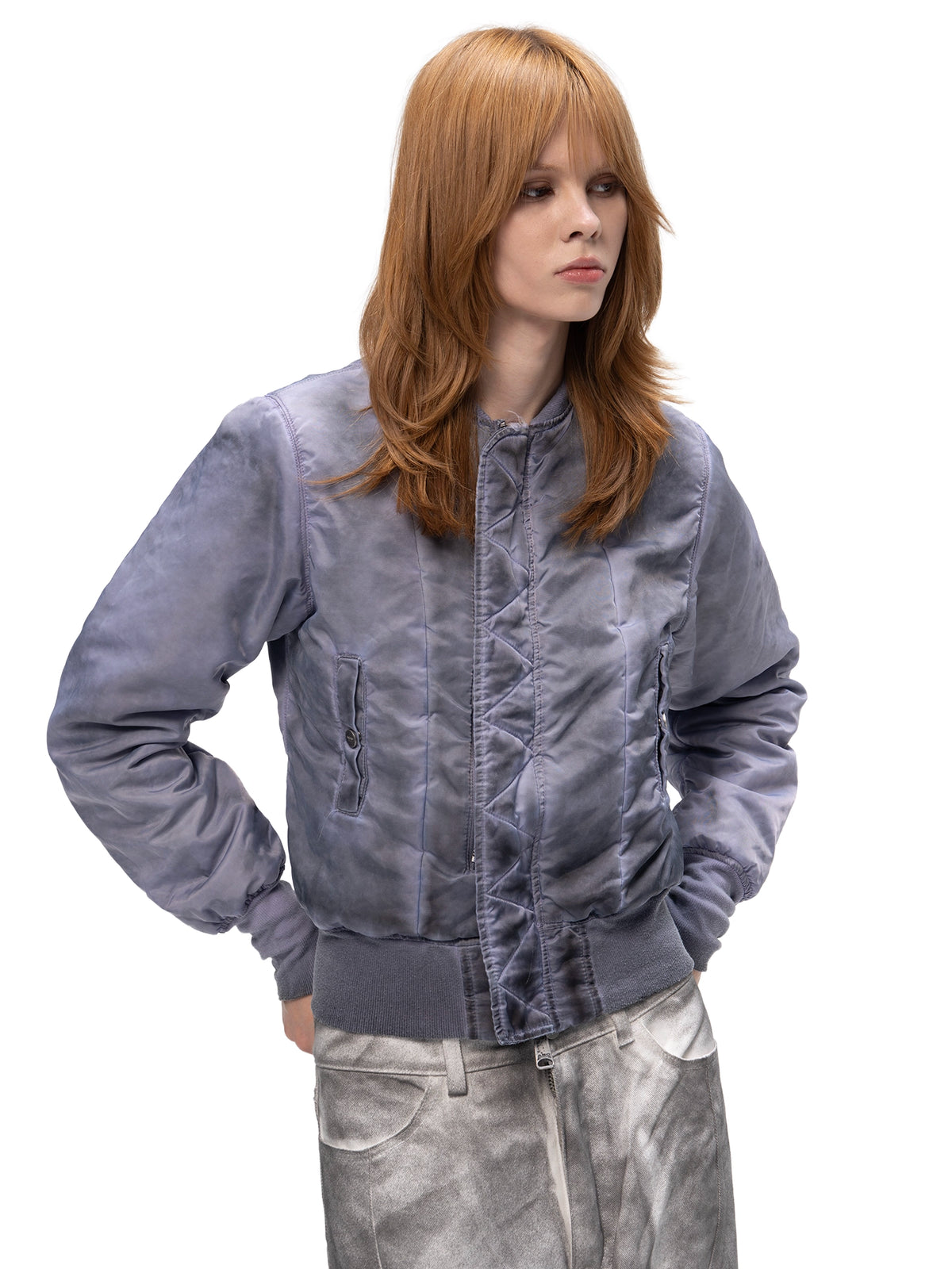 DOUBLE-SIDED SLIM BOMBER BLUE