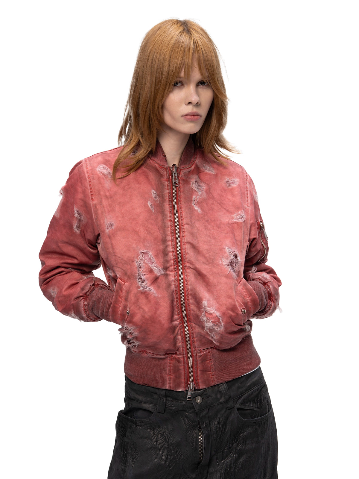 DOUBLE-SIDED SLIM BOMBER RED