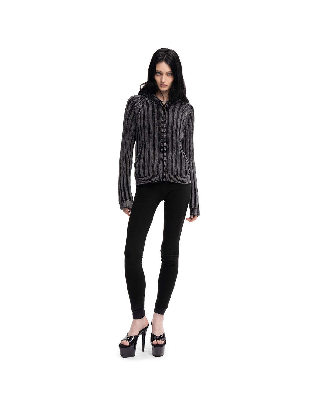 ZIP HOODIE SWEATER BLACK — ABC Archive Brand Clothes, view 8