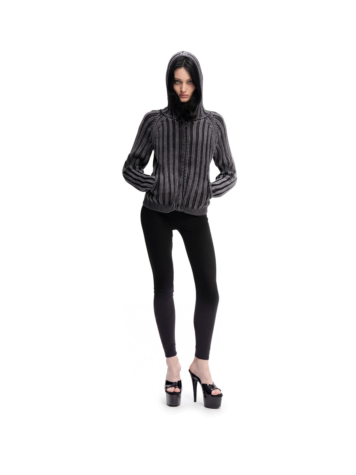 ZIP HOODIE SWEATER BLACK — ABC Archive Brand Clothes, view 10