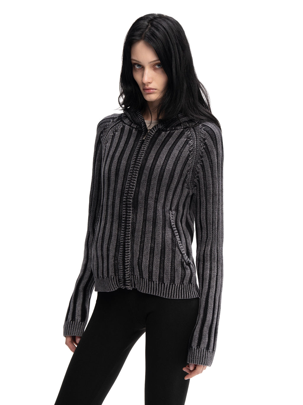 ZIP HOODIE SWEATER BLACK — ABC Archive Brand Clothes, view 2
