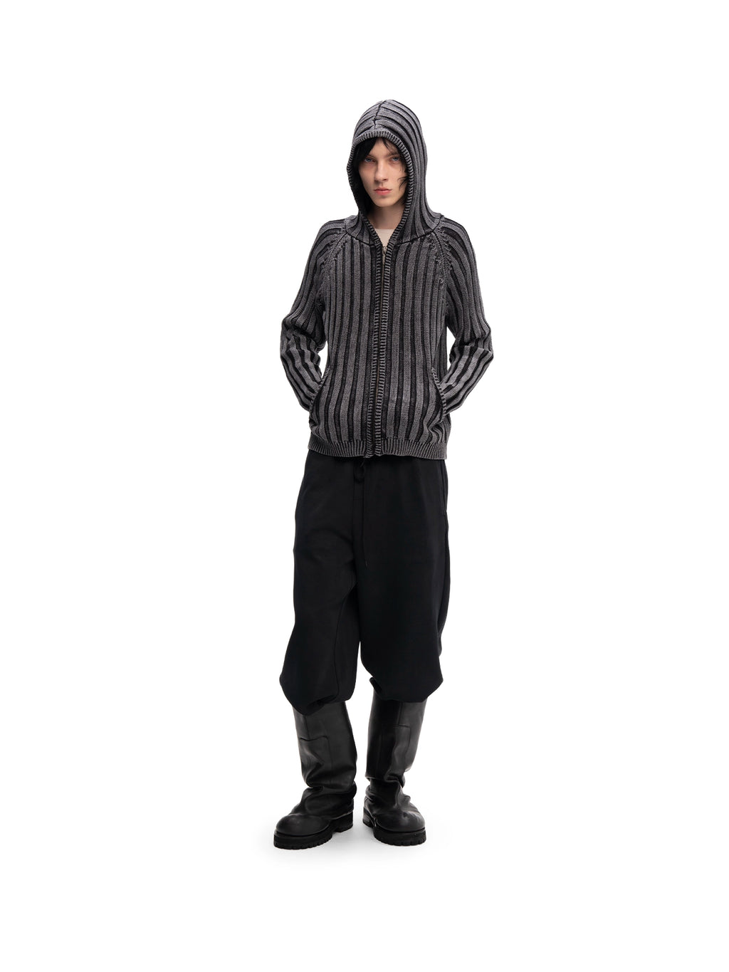 ZIP HOODIE SWEATER BLACK — ABC Archive Brand Clothes, view 9