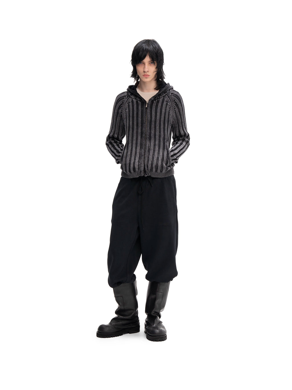 ZIP HOODIE SWEATER BLACK — ABC Archive Brand Clothes, view 11