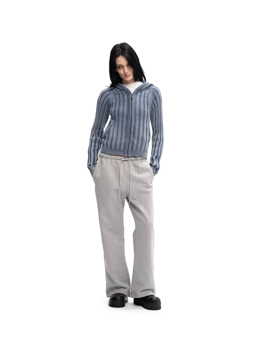 ZIP HOODIE SWEATER BLUE — ABC Archive Brand Clothes, view 8